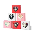 Temlqpack 24pcs 4"x4"x2" Heart-shaped Window Bakery Boxes In White, Pink,