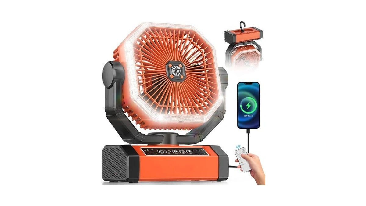 Battery Powered Fan - 9-inch Rechargeable Fan Portable, 24000mah(60hrs) Camping