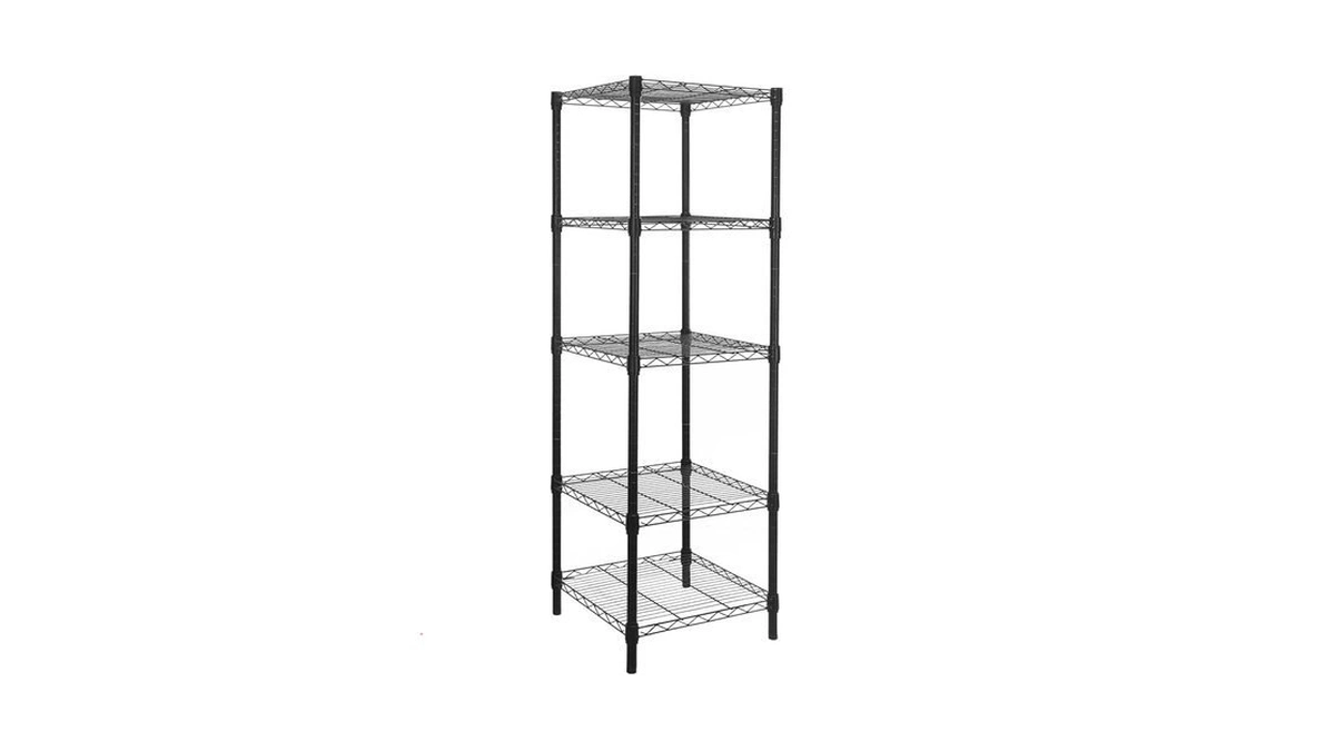 Hollyhome 5 Shelves Adjustable Steel Wire Shelving Rack In Small