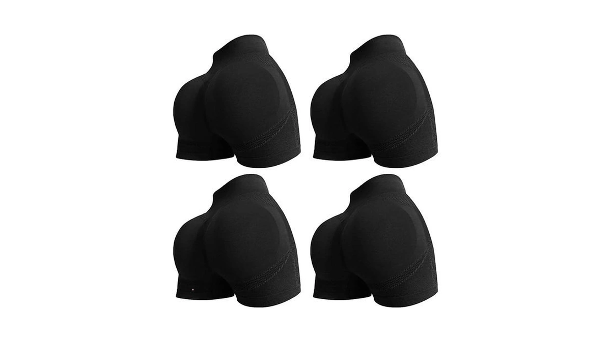 Yoakuka Women's 4 Piece Workout Shorts Yoga Gym Seamless Scrunch