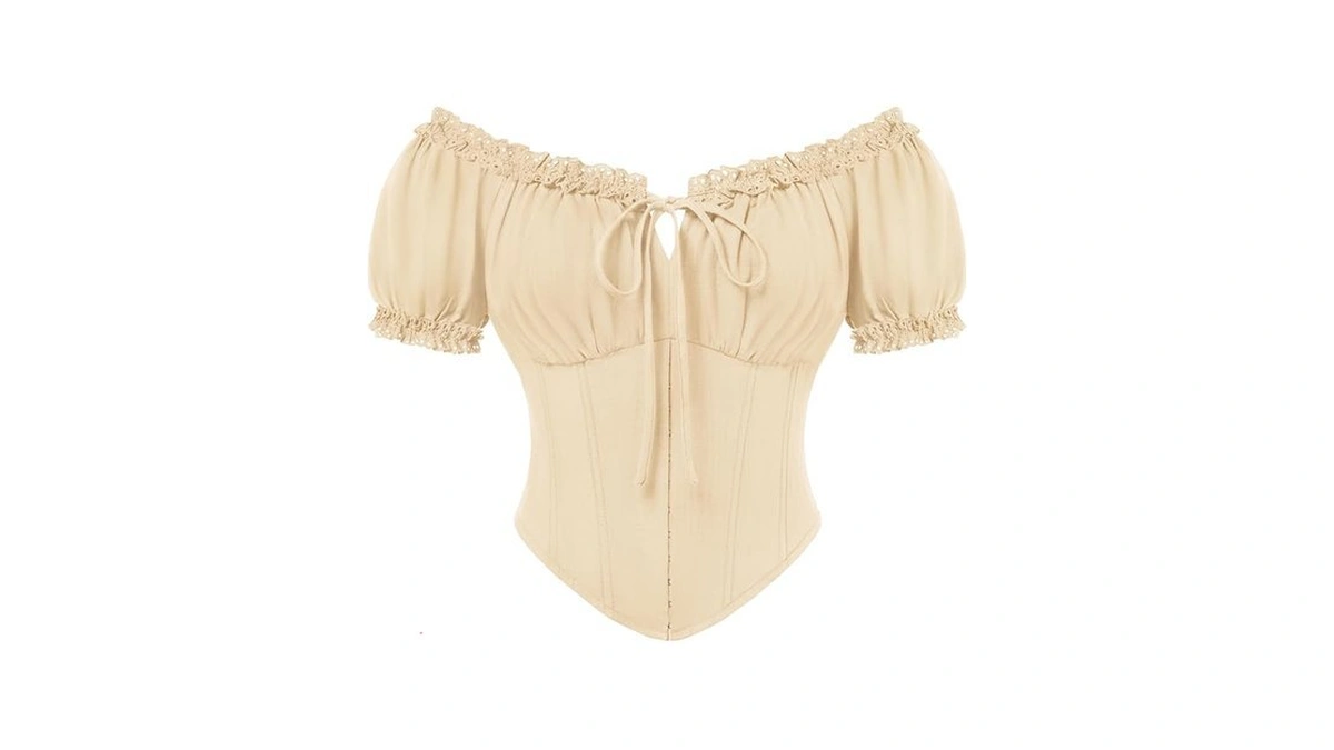 Scarlet Darkness Women Corset Tops Renaissance Off The Shoulder Shirt
