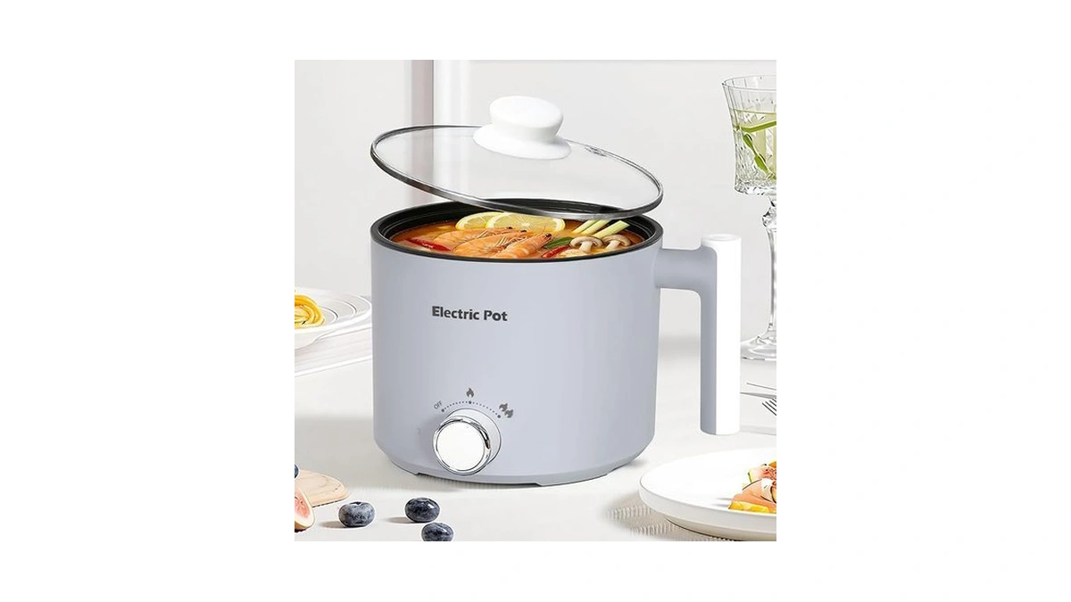 Kerzion Electric Hot Pot :1.5l Mini Ramen Cooker With Overheat