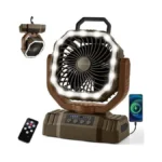 Odoland Portable Camping Fan With Led Lantern, 20000mah Rechargeable Battery