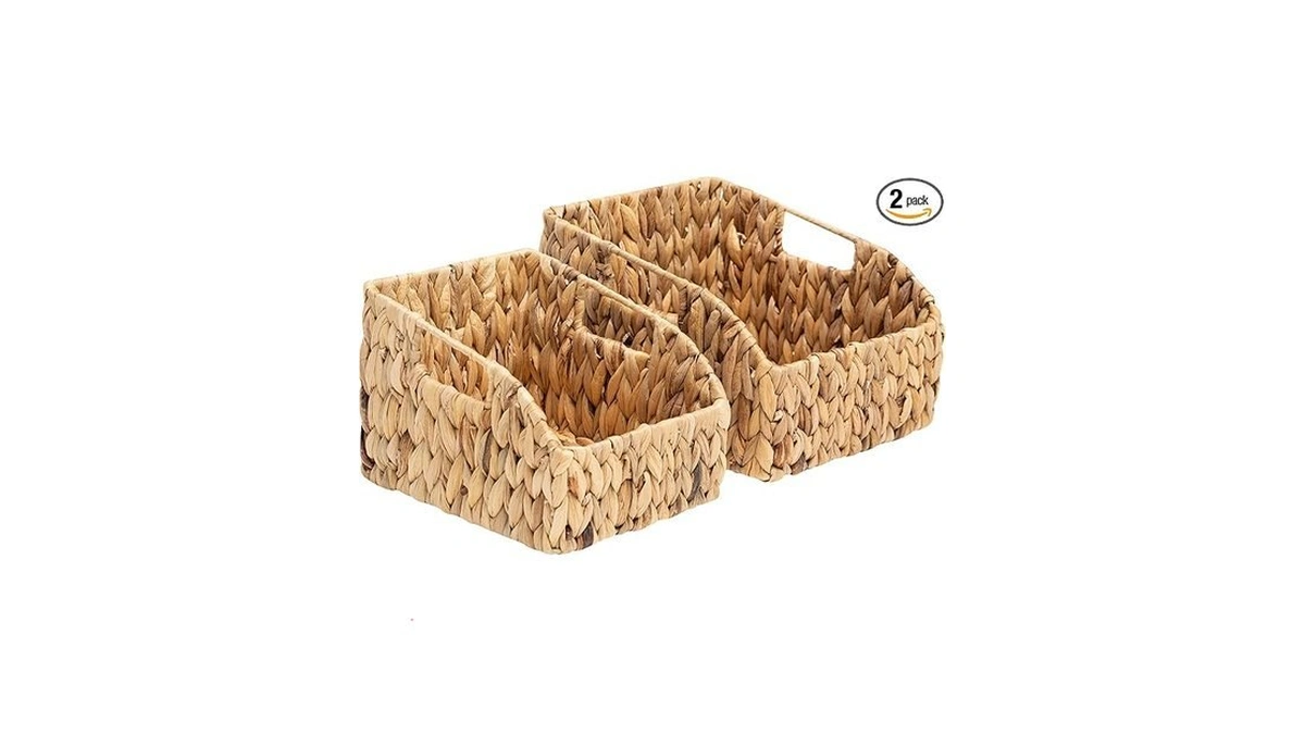 Fairyhaus Wicker Baskets 2 Pack, Natural Large Wicker Baskets For
