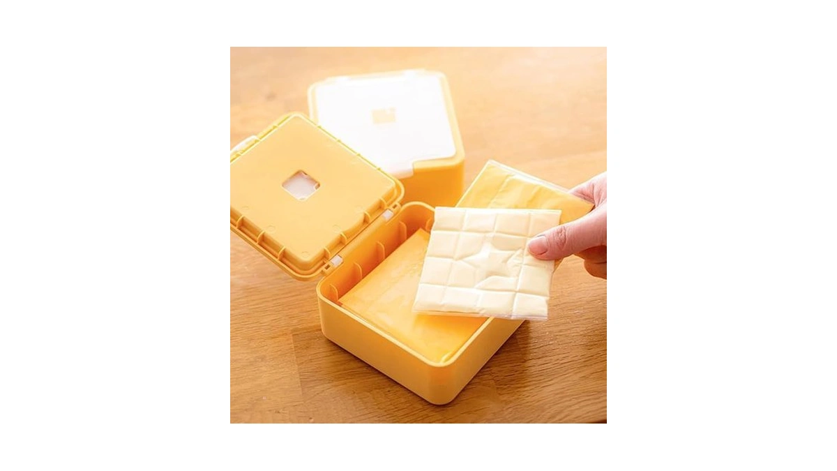 Aguard Sliced Cheese Container With Fun Slicing Stamp Cutter โ