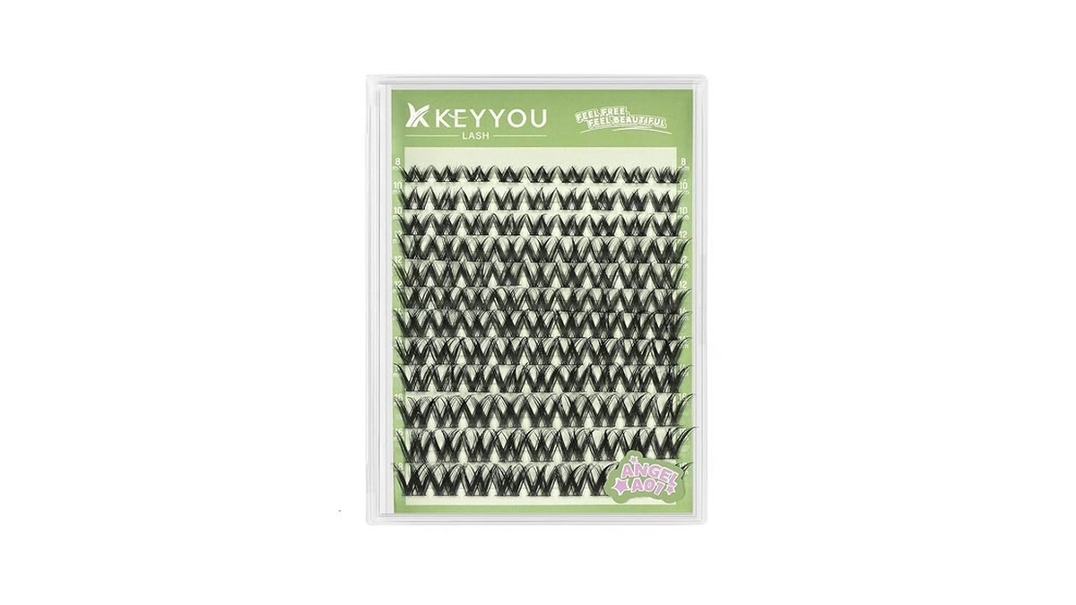 Keyyou Angel Lash Clusters, 8-18mm Mix D Curl Wispy Eyelash