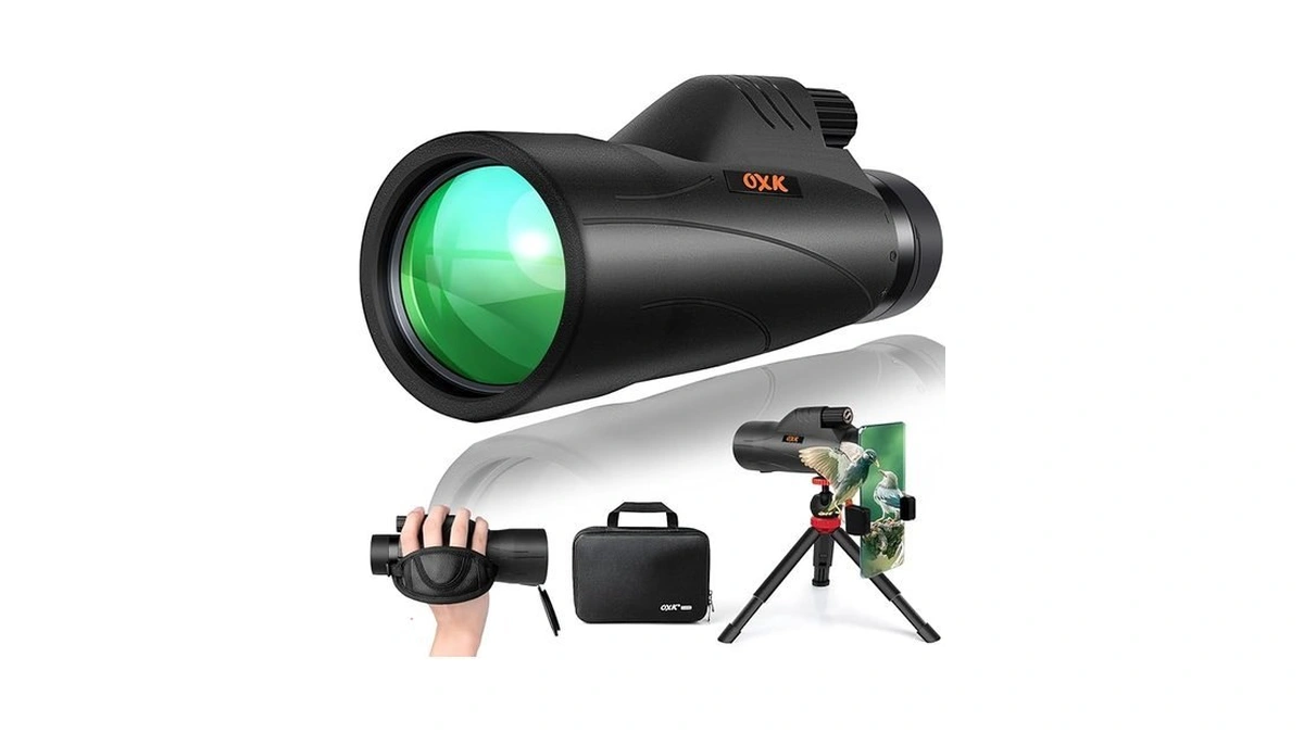 12x56 High Power Monocular Telescope With Smartphone Adapter Tripod Travel