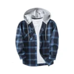 Scodi Mens Flannel Hoodie Shirt Casual Button Down Plaid Jacket