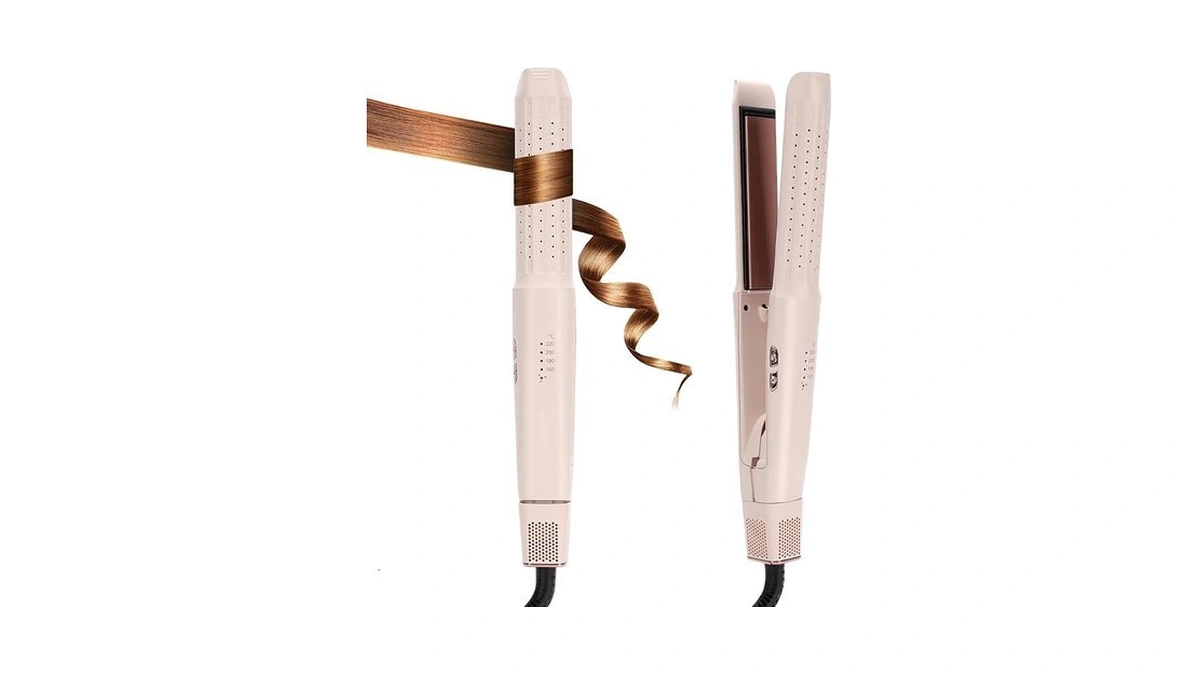 Hair Straightener And Curler, 2-in-1 Flat Iron & Airflow Curling