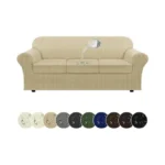 Pfrstuv 100% Waterproofcouch Cover 4-piece Set Striped Sofa Slipcovers For