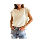Sheocivy Womens 2026 Spring Trendy Cap Sleeve Tops Casual Crewneck