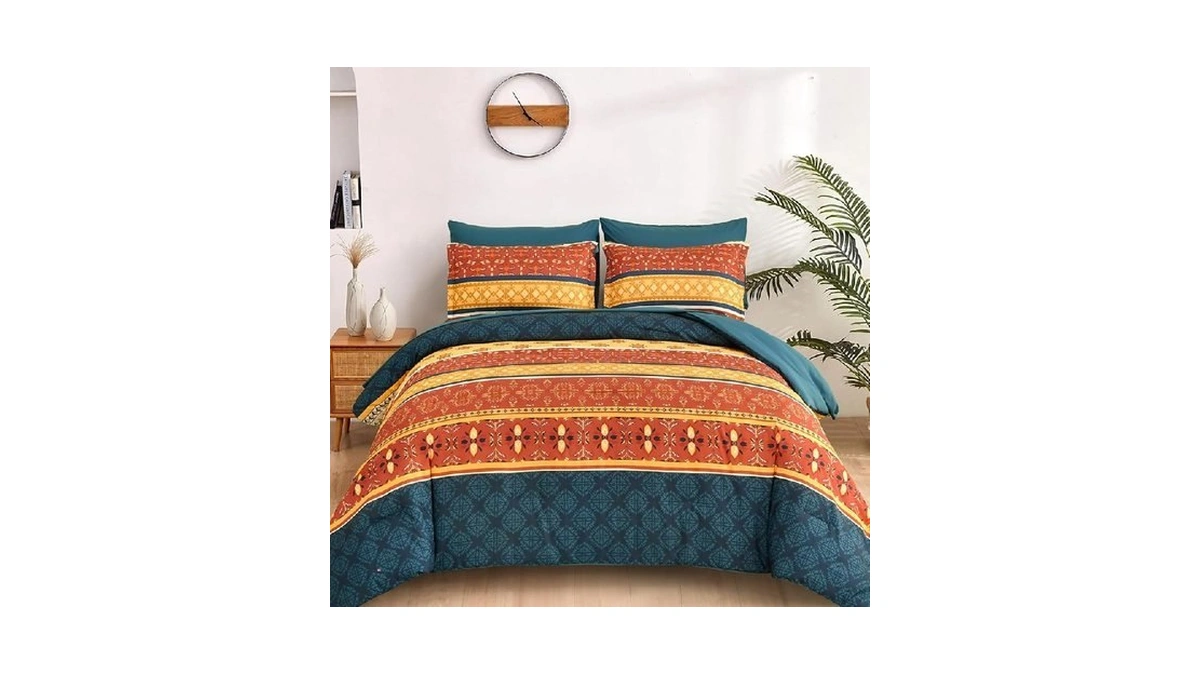 Wongs Bedding Boho Comforter Set Queen Size,7 Pieces Bed In