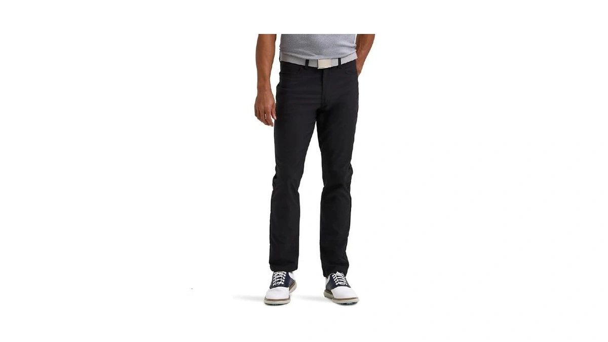 Lee Men's Golf Series 5-pocket Synthetic Long Pant, Black, 34w