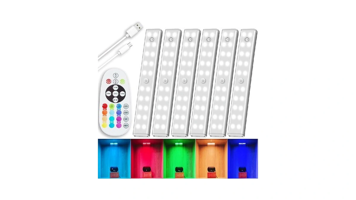 Lajoso Under Cabinet Lighting Wireless Rechargeable Battery Operated Led Closet