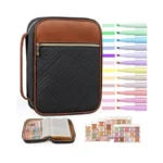Bellahold Quilted Vegan Leather Bible Cover, Color-blocked Bible Cover Case