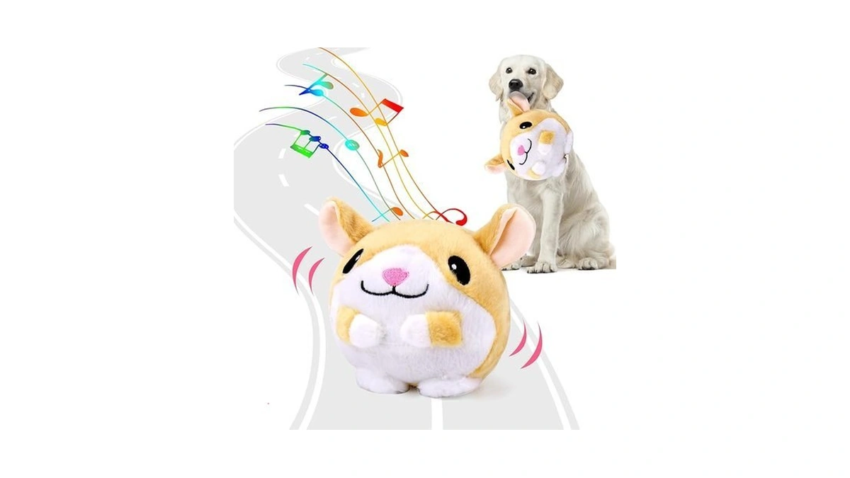 Baborui Interactive Dog Toys Hamster, Jumping Squeaky Dog Toys With