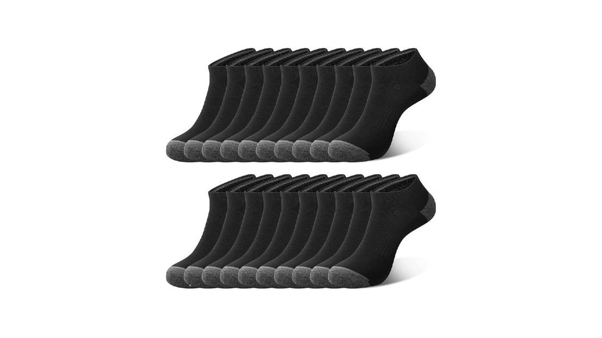 Coovan 10 Pack Mens Ankle Low Cut Socks Athletic Cushion