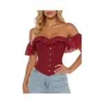Scarlet Darkness Vintage Corset Tops For Women Renaissance Corset Boned