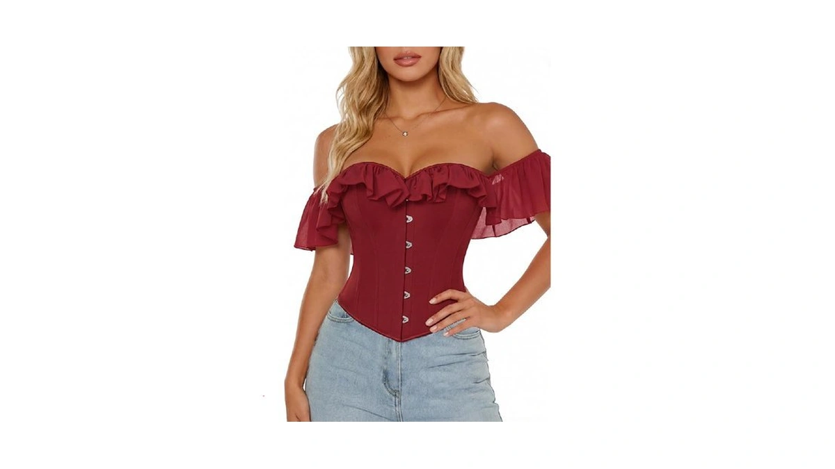 Scarlet Darkness Vintage Corset Tops For Women Renaissance Corset Boned