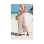 Lepunuo Womens Wide Leg Palazzo Pants High Waist Linen Boho