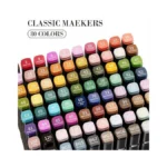 Wellokb Alcohol Markers, 80 Colors Dual Brush Tip Permanent Art
