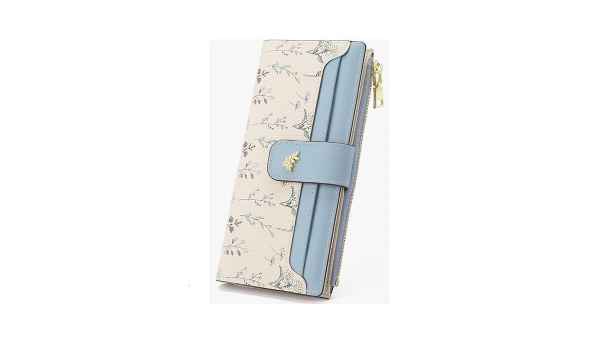 Gaekeao Womens Wallet Slim Thin Rfid Blocking Floral Vegan Leather