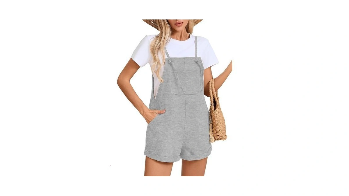 Korsis Overalls For Women Summer Heather Gray Small Casual Loose
