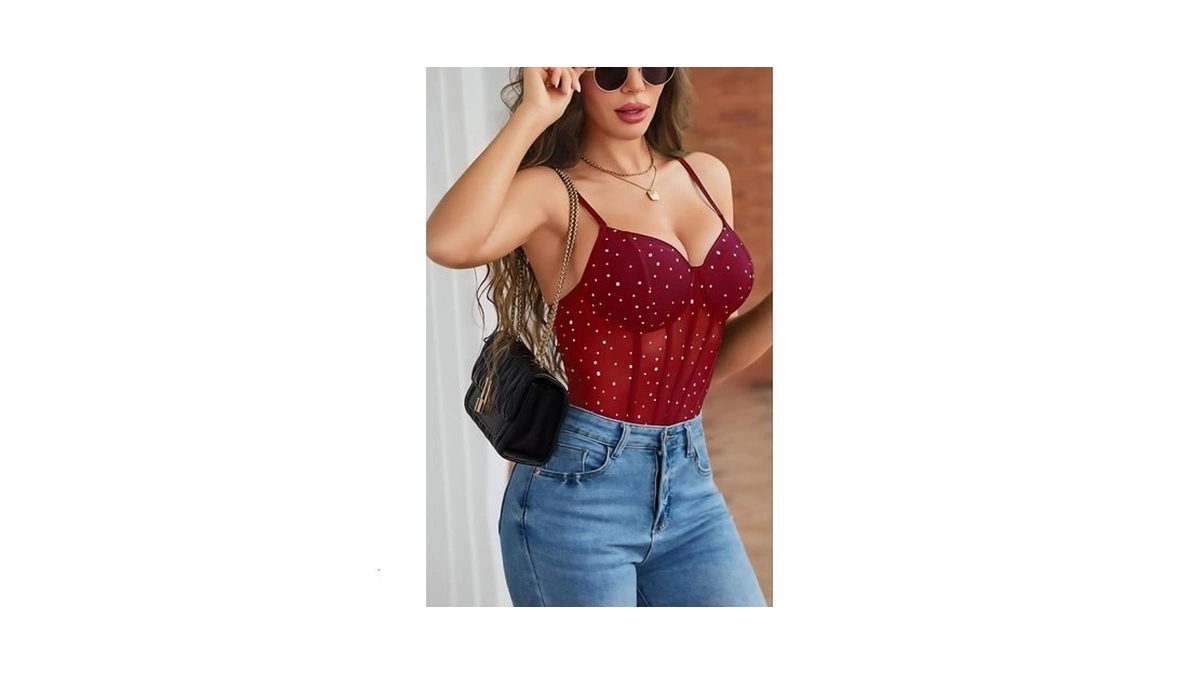 Avidlove Bodysuits For Women Sheer Thong Body Suit Mesh One