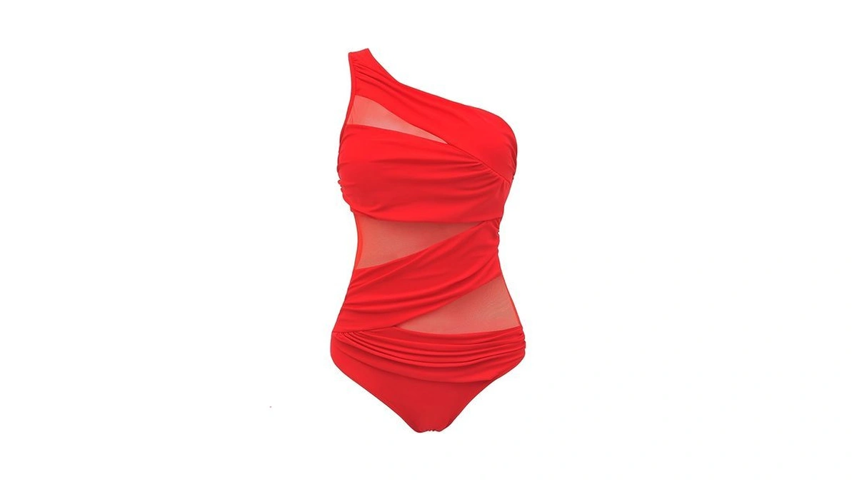 Runtlly Women's One Piece Swimsuits One Shoulder Tummy Control Swimwear