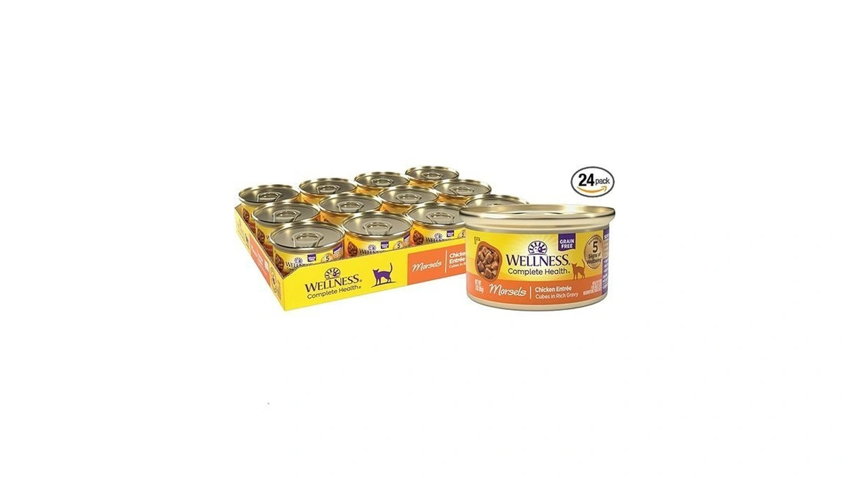Wellness Complete Health Morsels Adult Canned Wet Cat Food, Natural,