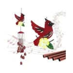 Hongland Wind Chimes For Outside,34" Hanging Metal Cardinal Windchimes Outdoor,unique