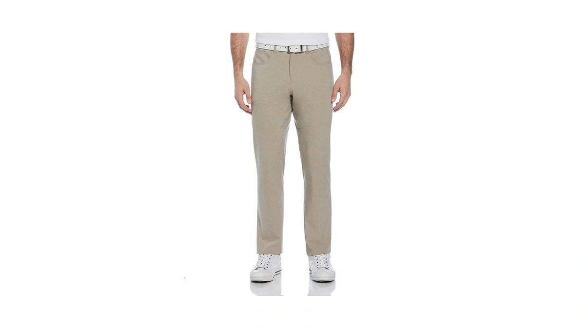Pga Tour Men's 5 Pocket Heather Golf Pant, Khaki Htr,