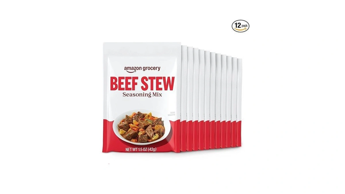 Amazon Grocery, Beef Stew Seasoning Mix, 13.8 Oz, 12 Ct