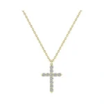 Helirose Cross Necklace For Women, 14k Gold Plated Gold Necklace