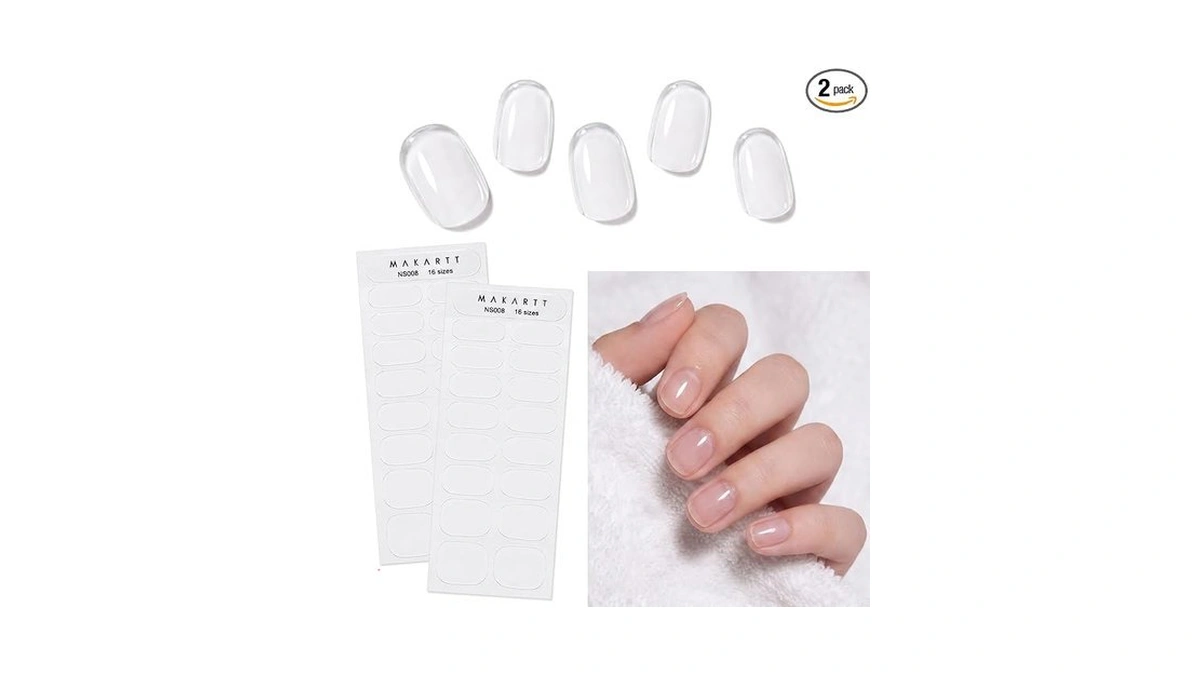 Makartt Semi Cured Gel Nail Strips Kit 2 Packs –