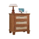 Leyaoyao Rattan Nightstand With Drawers, Boho Bedside Tables For Bedroom,