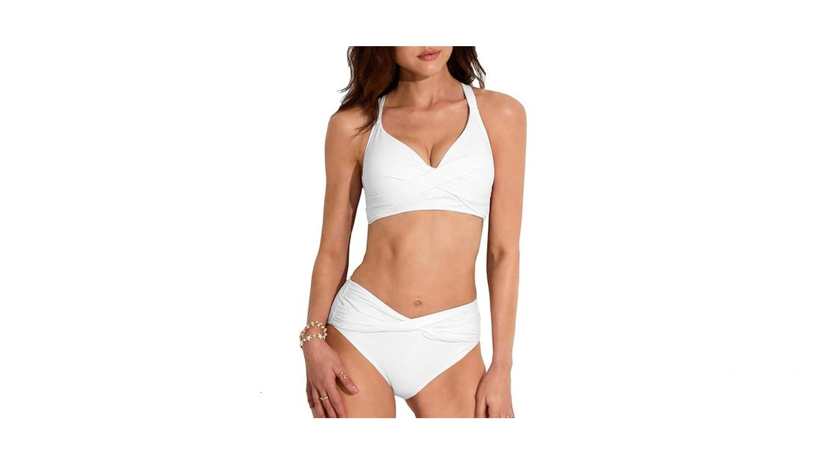 Women's Two Piece Bikini Sets Twist Front Bathing Suit Criss