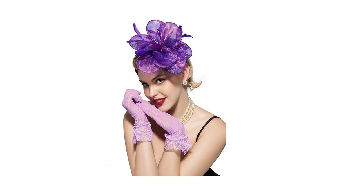 Sweetv Fascinators Hats For Women Tea Party Hat And Gloves