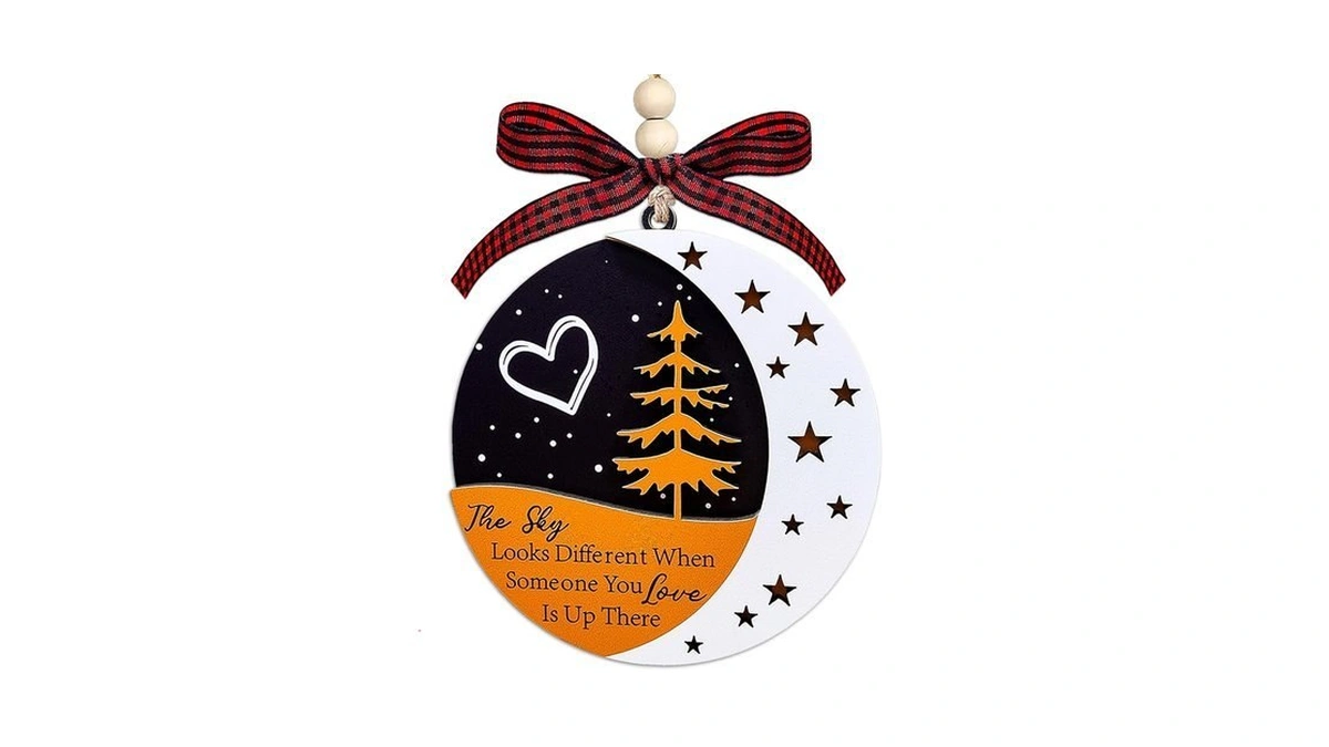 Memorial Ornaments, Memory Ornament, Wooden Christmas In Heaven Ornament, Memorial