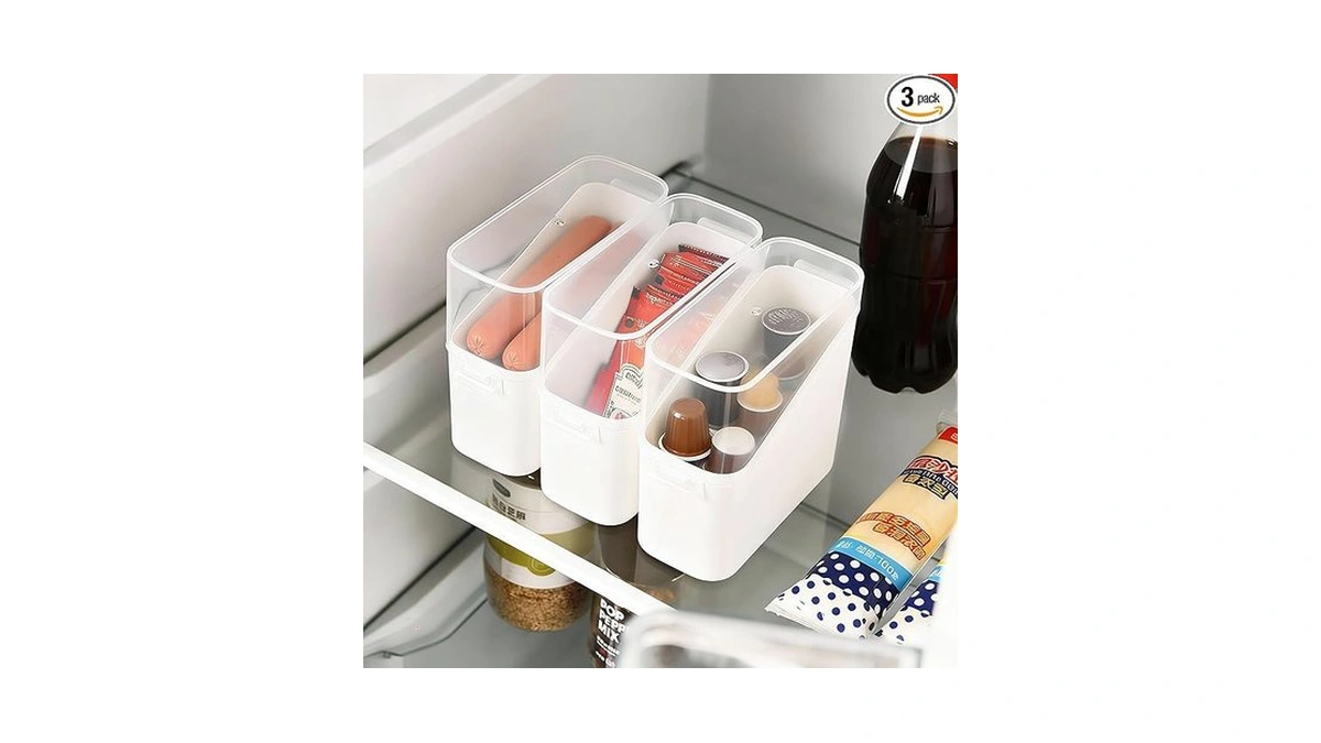 Food Storage Container Fridge Organizer Bin 3pcs Refrigerator Organizer Pantry