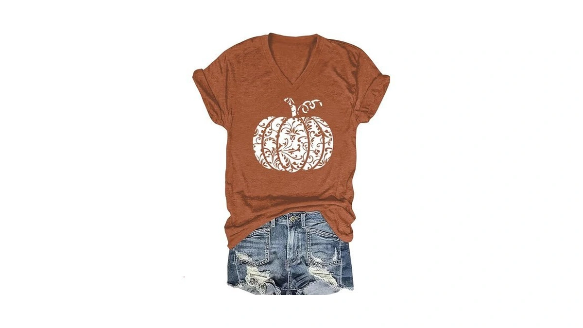 Womens Vintage Flowers V Neck Shirt Boho Floral Wildflowers Graphic
