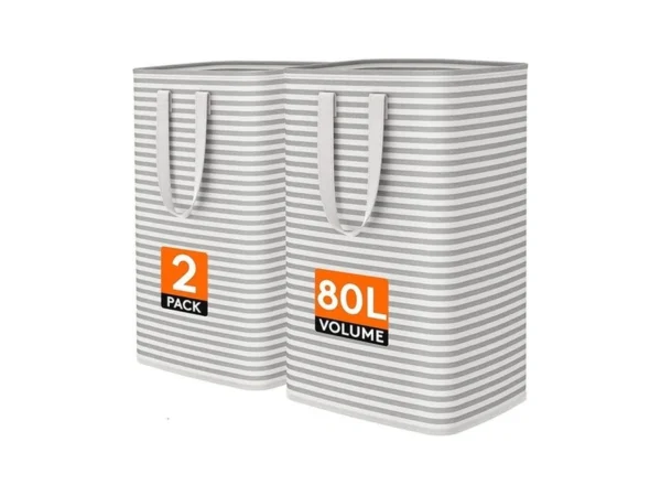Lifewit 2 Pack Laundry Basket 80l Each, Collapsible Clothes Hamper