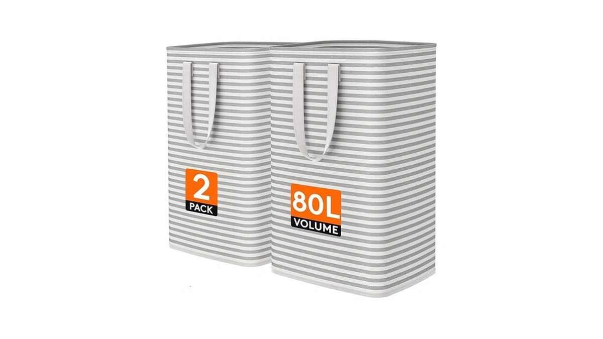 Lifewit 2 Pack Laundry Basket 80l Each, Collapsible Clothes Hamper