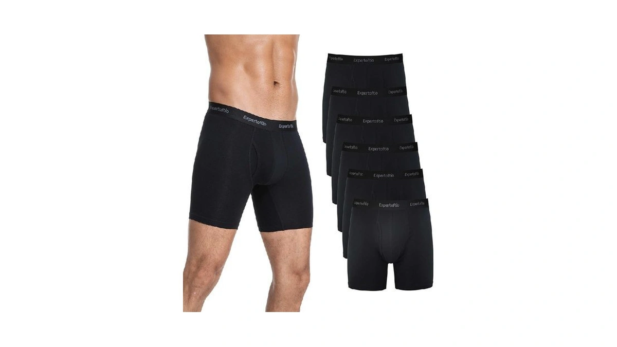 Expertoftio Cotton Men's Underwear Boxer Briefs Pack, 6 Inch, Breathable,