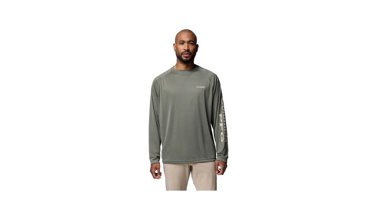 Columbia Men's Pfg Terminal Tackle Long Sleeve Fishing Shirt, Cypress/dark