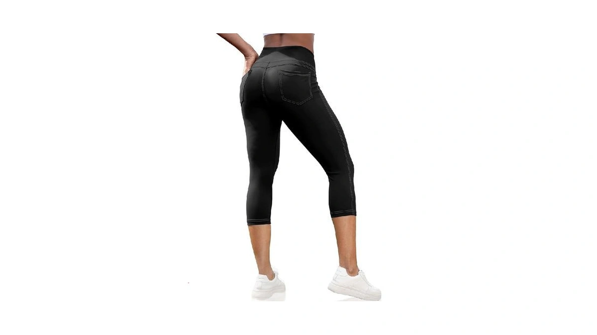 Vooveeya Capri Leggings For Women, High Waisted Yoga Pants With