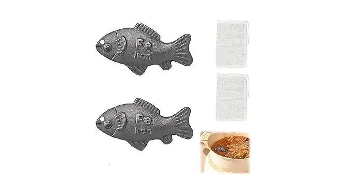 2 Pcs Iron Fish For Cooking, With 2 Storage Bags,