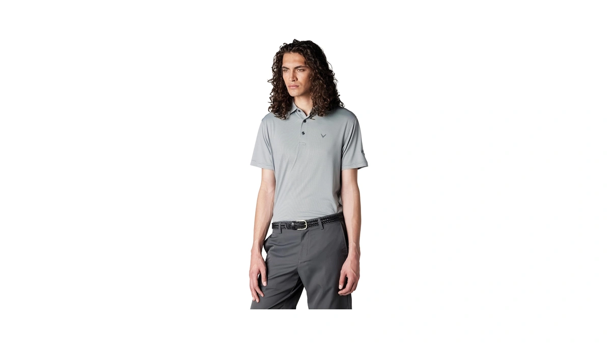 Callaway Men's Fine Line Stripe Short Sleeve Moisture-wicking Stretch Golf