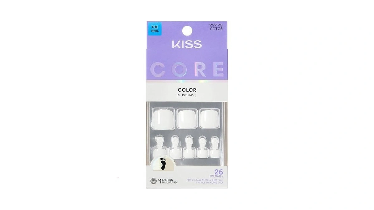 Kiss Core, Press On Nails, Nail Glue Included, 'toe-tally Yours',