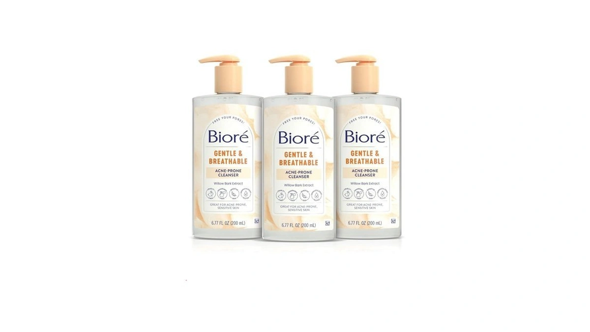 Biore Gentle & Breathable Acne Face Wash, Gentle Face Cleanser